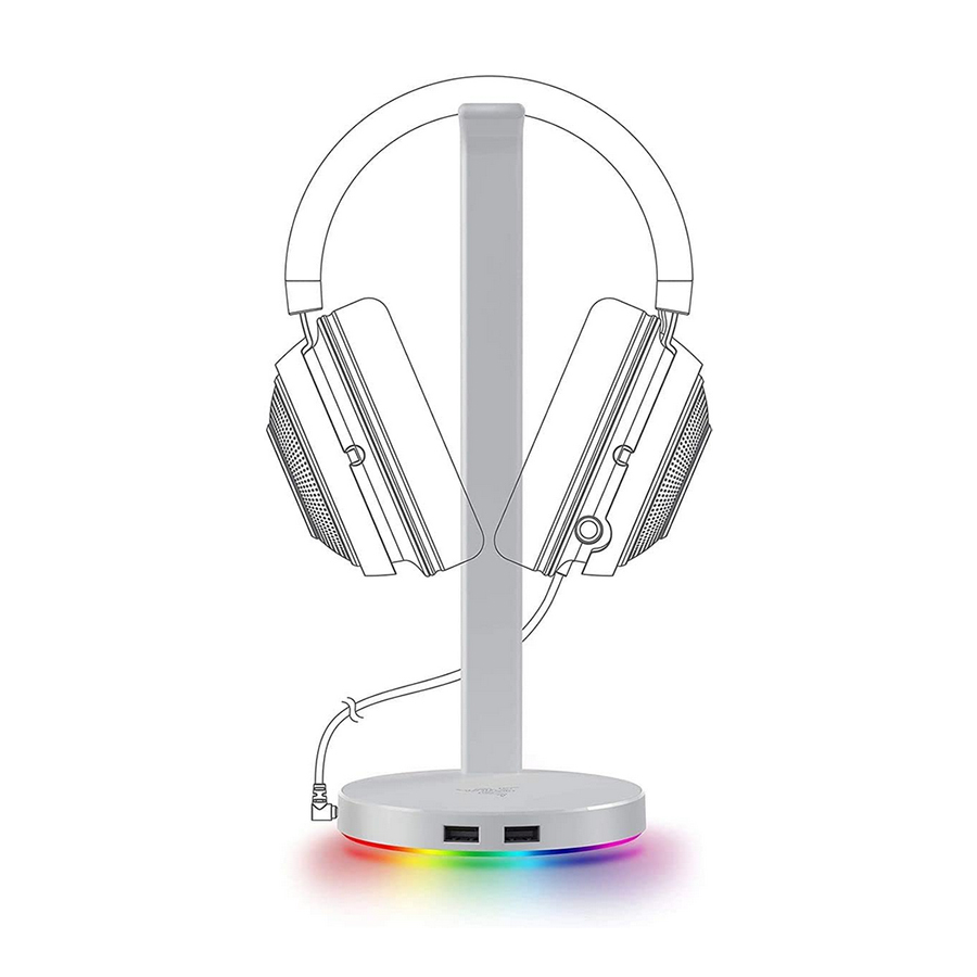Razer Base Station V2 Chroma Headset Stand USB Hub (White) - Open